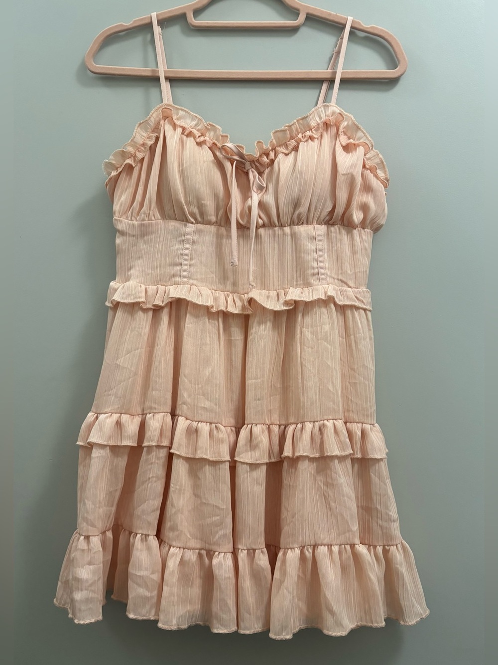 wild fable Blush Pink Ruffle Tiered Sundress